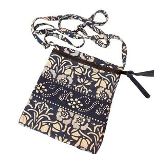 True Blue IC Collection Floral‎ Cotton Crossbody Bag Women's Small Purse